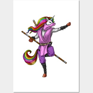 Unicorn Ninja Samurai Posters and Art